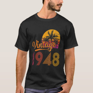 T-shirt 75 Ans Vintage Né En 1948 75e Anniversaire Re