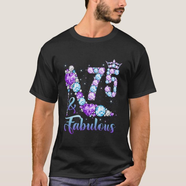 T-shirt 75 Fabuleux Chaussures Couronne de Diamant 75Th 75 (Devant)
