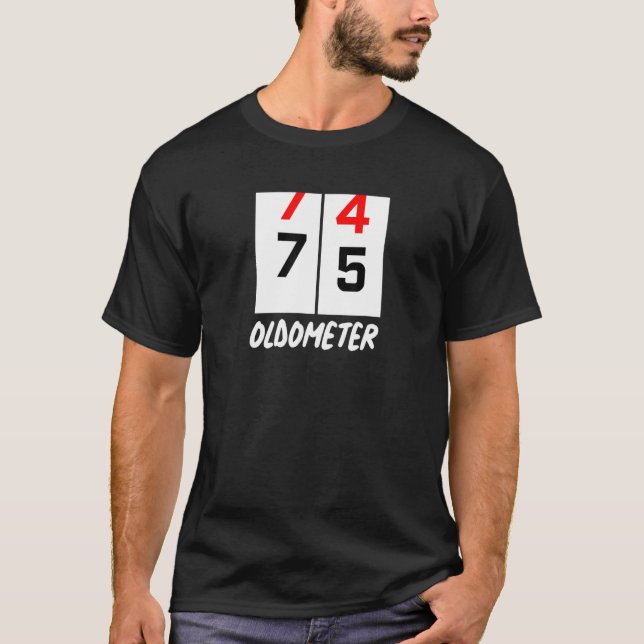 T-shirt 75e anniversaire 74 75 Oldometer Anniversaire (Devant)