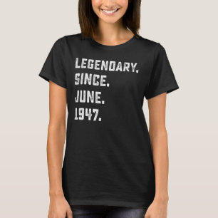 T-shirt 75e anniversaire Cadeau légendaire depuis juin 194