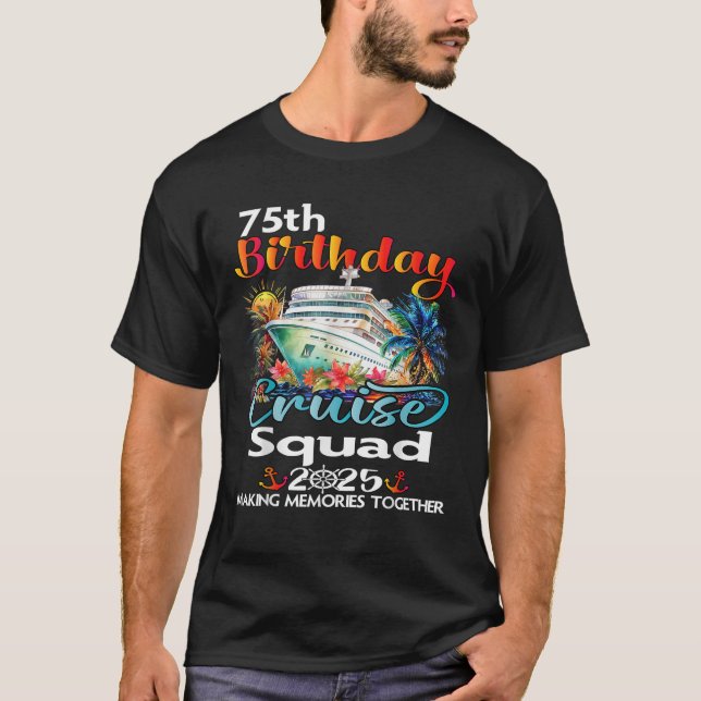 T-shirt 75e anniversaire Croisière Escouade amis vacances  (Devant)