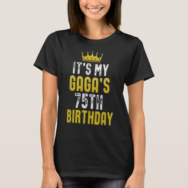T-shirt 75e Anniversaire de la Couronne jaune pour GAGA De (Devant)