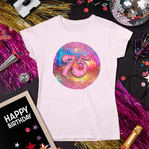 T-shirt 75e anniversaire Gold Pink Parties scintillant Dis