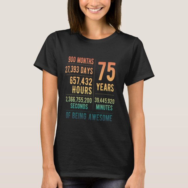 T-shirt 75e anniversaire Hommes Femmes Drôle 75 ans (Devant)