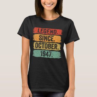 T-shirt 75e anniversaire Légende depuis octobre 1947 Retro