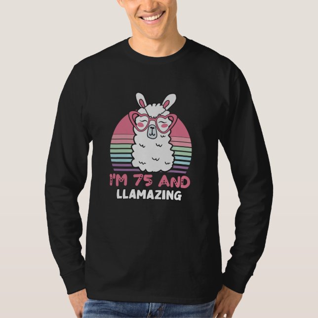 T-shirt 75e anniversaire Llamazing Llama 75 ans Anniversai (Devant)