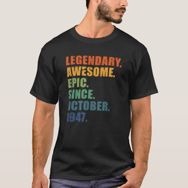 T-shirt 75e anniversaire Octobre 1947 Hommes et Femmes 75  (Devant)