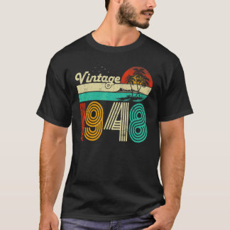 T-shirt 75e anniversaire Vintage 1948 Hommes de 75 ans Fem