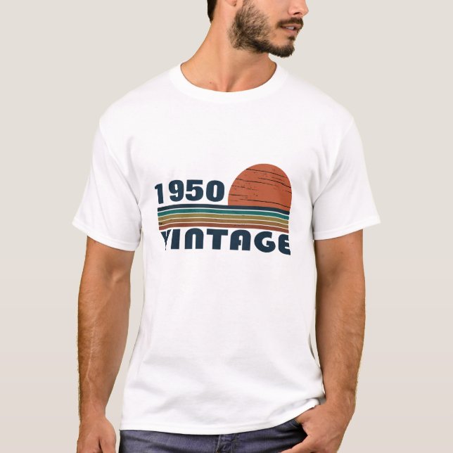 T-shirt 75e anniversaire vintage personnalisé (Devant)