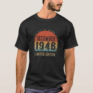 T-shirt 75E Anniversaire vintage Rétro Né En Décembre 1946