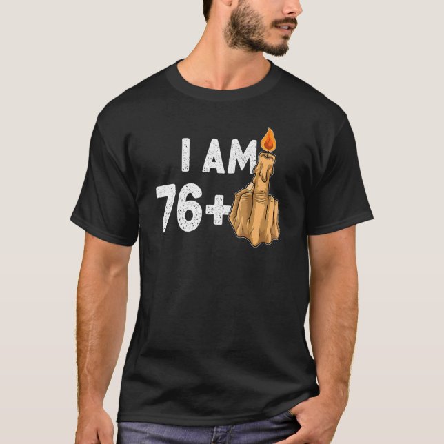 T-shirt 76+1 Doigt moyen 77e Anniversaire Provocateur (Devant)