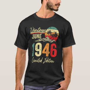 T-shirt 76 ans Vintage juin 1946 76e anniversaire