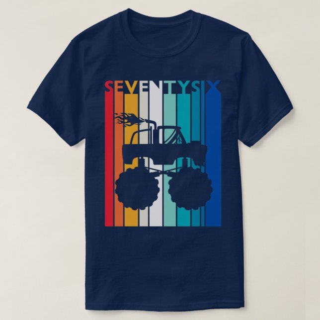 T-shirt 76e anniversaire Gift Monster Chemise Camion 76 an (Design devant)