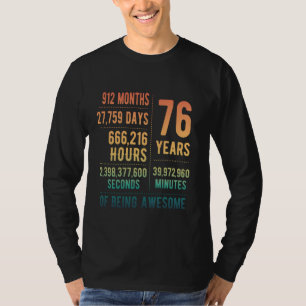 T-shirt 76e anniversaire hommes femmes drôle 76 ans