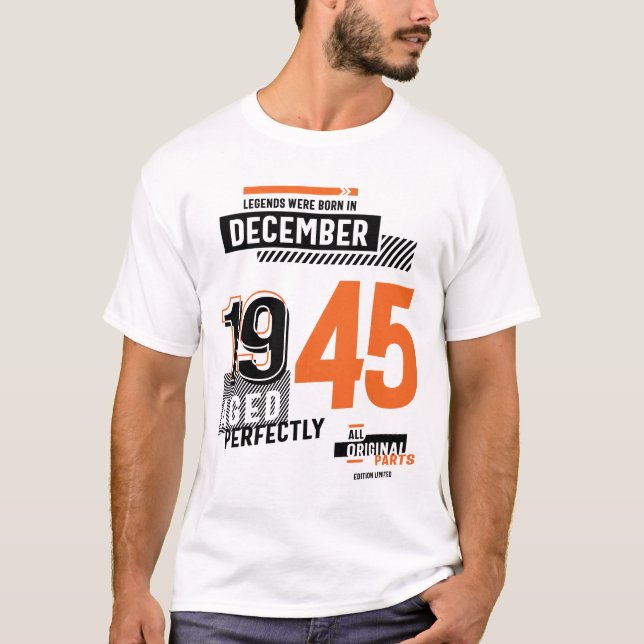 T-shirt 76e Anniversaire Légendes Sont Nées En Décembre 19 (Devant)