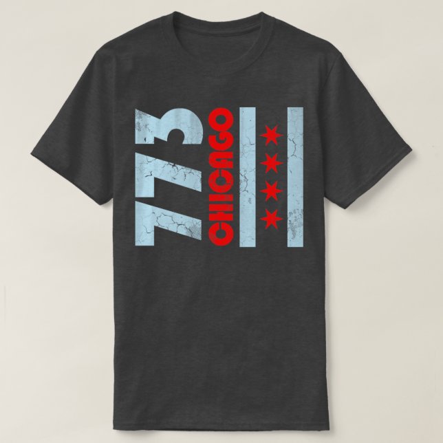 T-shirt 773 Chicago Flag Vintage Fade (Design devant)