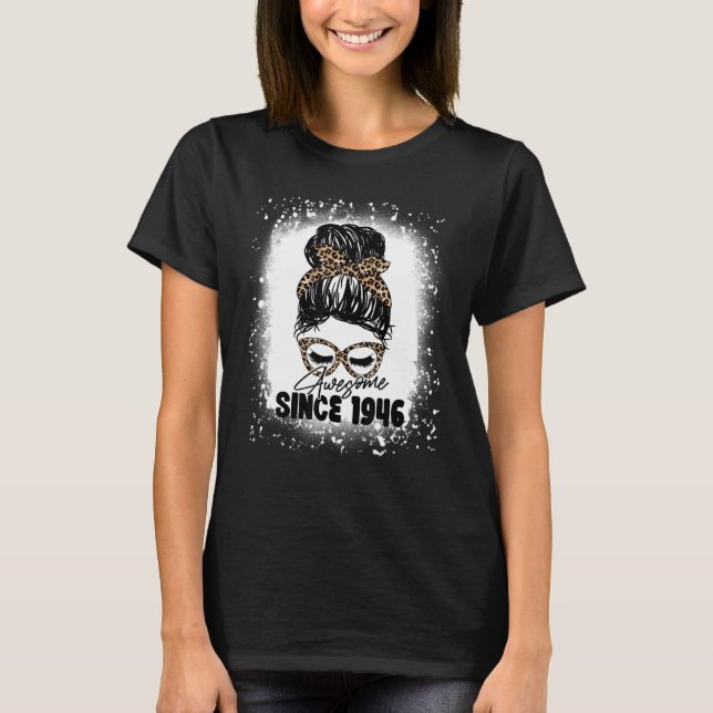 T-shirt 77 Ans Awesome depuis 1946 Leopard 77th Birth (Devant)