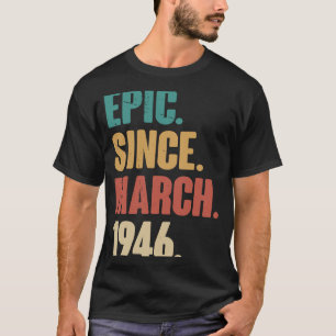 T-shirt 77 Ans Vintage 1946 Anniversaire 77ème Décoration