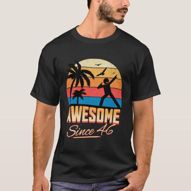 T-shirt 77E Anniversaire Awesome Depuis 1946 Hommes Femmes (Devant)