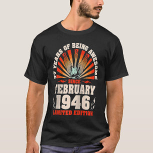 T-shirt 77e anniversaire Guitare guitariste Vintage 19 fév