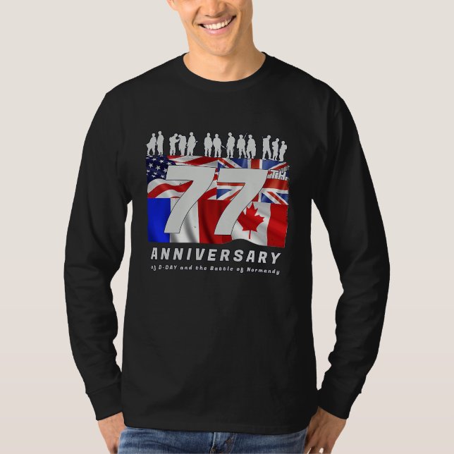 T-shirt 77th Anniversary WW2 D Day Landing of Allies Franc (Devant)