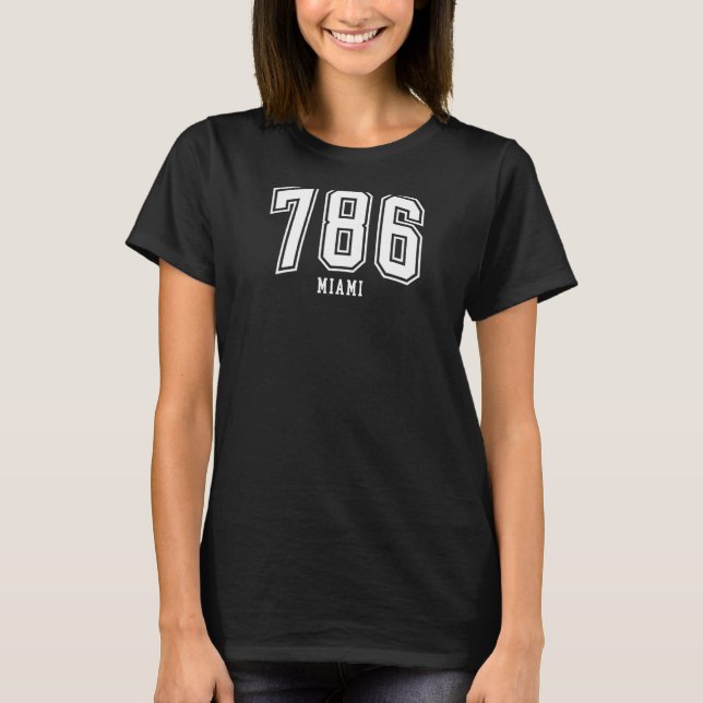 T-shirt 786 Miami FL Arched Athletic Design (Devant)