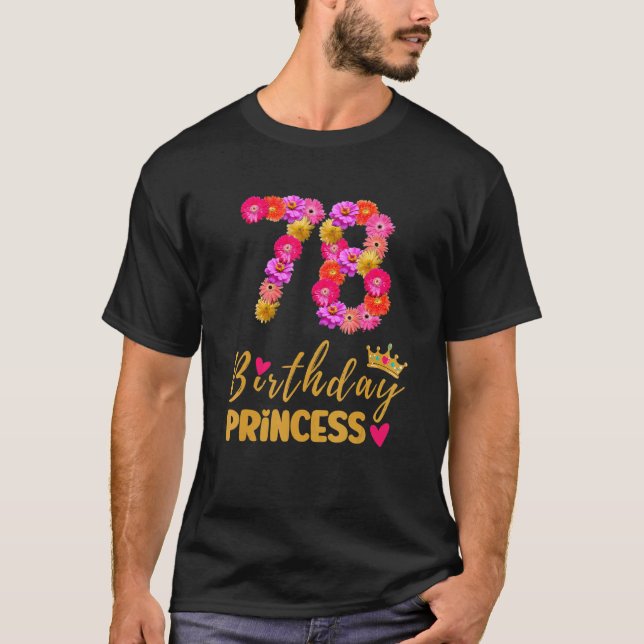 T-shirt 78 Anniversaire Princesse Flower Son 78e B (Devant)