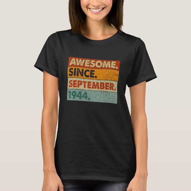 T-shirt 78 Ans Awesome Depuis Septembre 1944 78th Bi (Devant)
