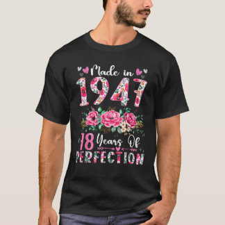 T-shirt 78 Ans Fabriqué En 1947 Floral 78ème Anniversaire 