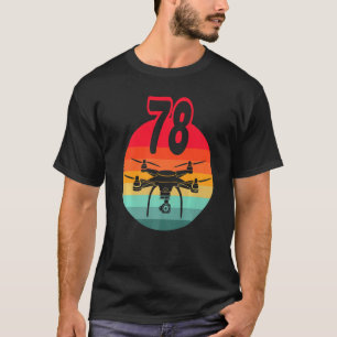 T-shirt 78e Anniversaire I Télécommande Rétro Drones Avec 