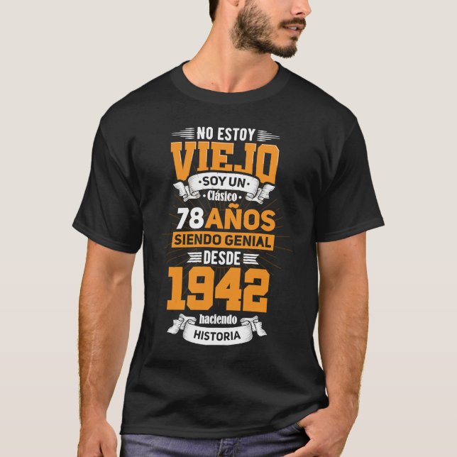 T-shirt 78ème Anniversaire En Espagnol Papa 2020 Edition P (Devant)