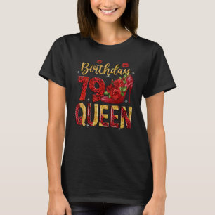T-shirt 79 Anniversaire Queen High Heel Leopard Femmes 79e