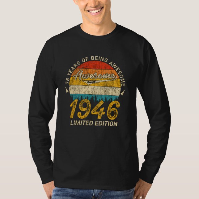 T-shirt 79 Ans 1946 Retro Awesome 79e anniversaire Cadeau (Devant)