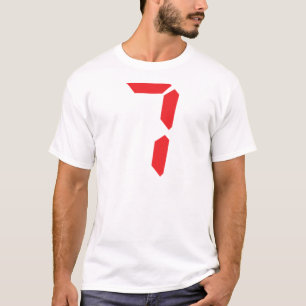 T-shirt 7 7 réveil rouge numéro numérique