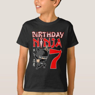 T-shirt 7 Anniversaire amusant Ninja Cadeaux de 7 ans pour