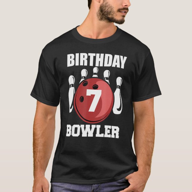 T-shirt 7 Anniversaire Bowler 7 Anniversaire Bowling Kids  (Devant)