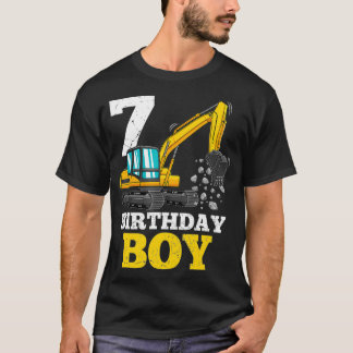 T-shirt 7 Anniversaire Boy Cadeau Fête de Construction