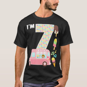 T-shirt 7 Anniversaire Crew Ice Cream Camion Je suis 7 Ann