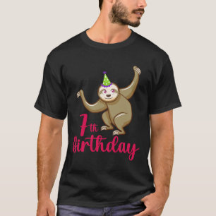 T-shirt 7 Anniversaire drôle Sloth Thème 7 Anniversaire An