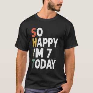 T-shirt 7 Anniversaire Vintage Si Heureux Im 7 Aujourd'Hui