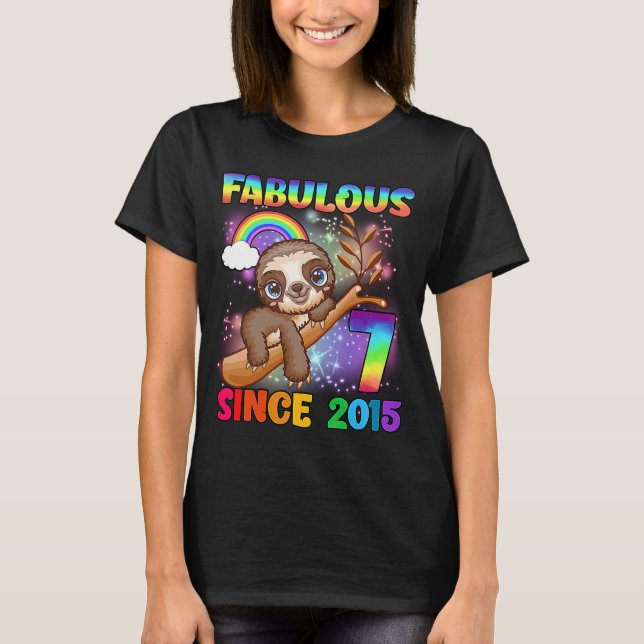 T-shirt 7 Ans 7e Anniversaire Mignonne Petites Filles Fill (Devant)