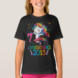 T-shirt 7 ans 7e anniversaire Unicorn Dabbing