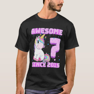 T-shirt 7 Ans 7ème anniversaire Awesome depuis 2015 Unicor