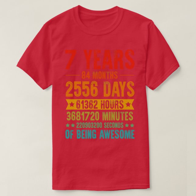 T-shirt 7 Ans 84 Mois D'Être Un Awesome Anniversaire 3 (Design devant)