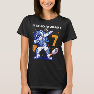 T-shirt 7 ans astronaute planète spatiale 7e anniversaire