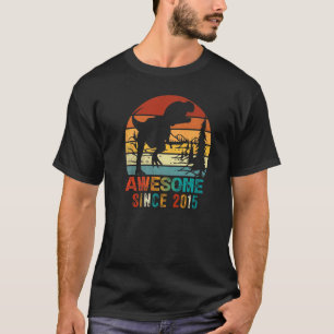 T-shirt 7 Ans Awesome depuis 2015 7e Anniversaire Dinosa