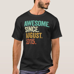 T-shirt 7 Ans Awesome Depuis Août 2015 7e Birthda