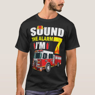 T-shirt 7 Ans C'est mon 7e anniversaire Garçon Feu camion