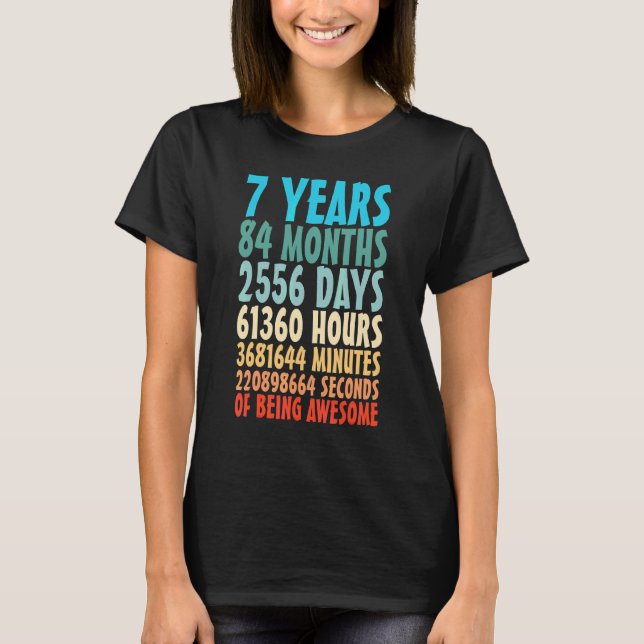 T-shirt 7 Ans D'Être Impressionnant 96 Mois 7e Anniversair (Devant)