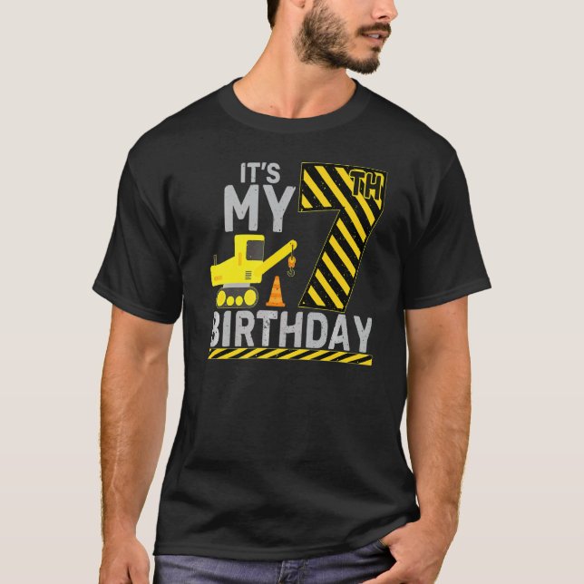 T-shirt 7 Ans Garçon C'est mon 7e anniversaire Constructio (Devant)